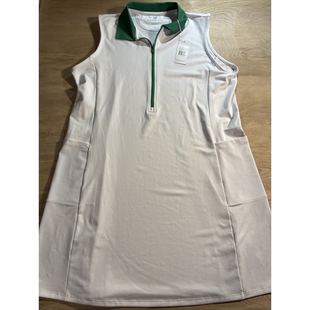 Renwick Dress Womens XL White Sport Polo Golf Pockets 1/2 Zip Sporty Tennis NWT - Picture 1 of 9